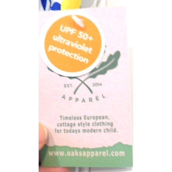 NWT The Oaks Apparel Lemon Print Girls Size 2 2T One-Piece Swimsuit UPF 50+ - Picture 2 of 4